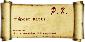 Prépost Kitti névjegykártya